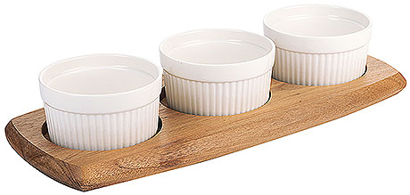 3874/340 Acacia Wood Dip Set
