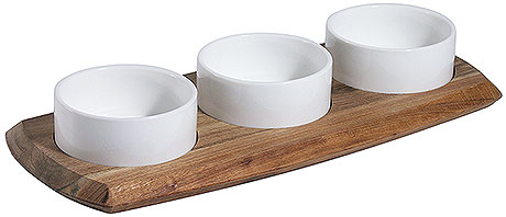 3874/340 Acacia Wood Dip Set